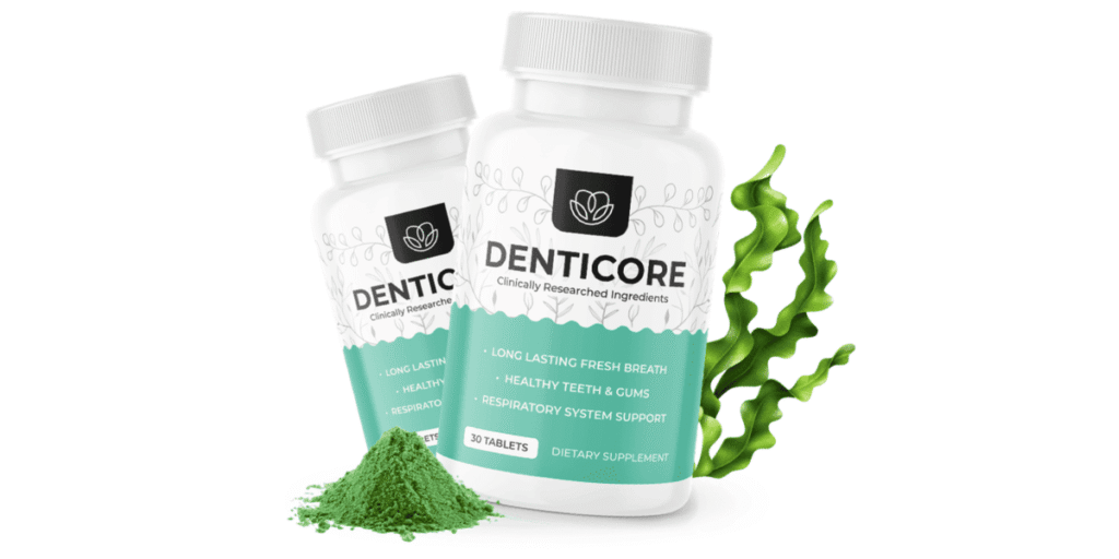 DentiCore bottles with natural ingredients.